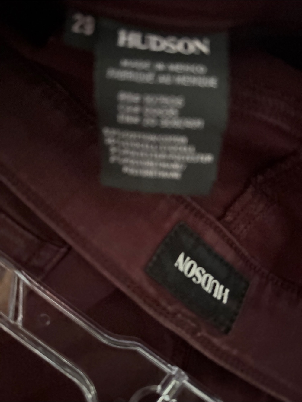 Hudson Low Rise Skinny Pants in Deep Burgundy - Picture 4 of 7